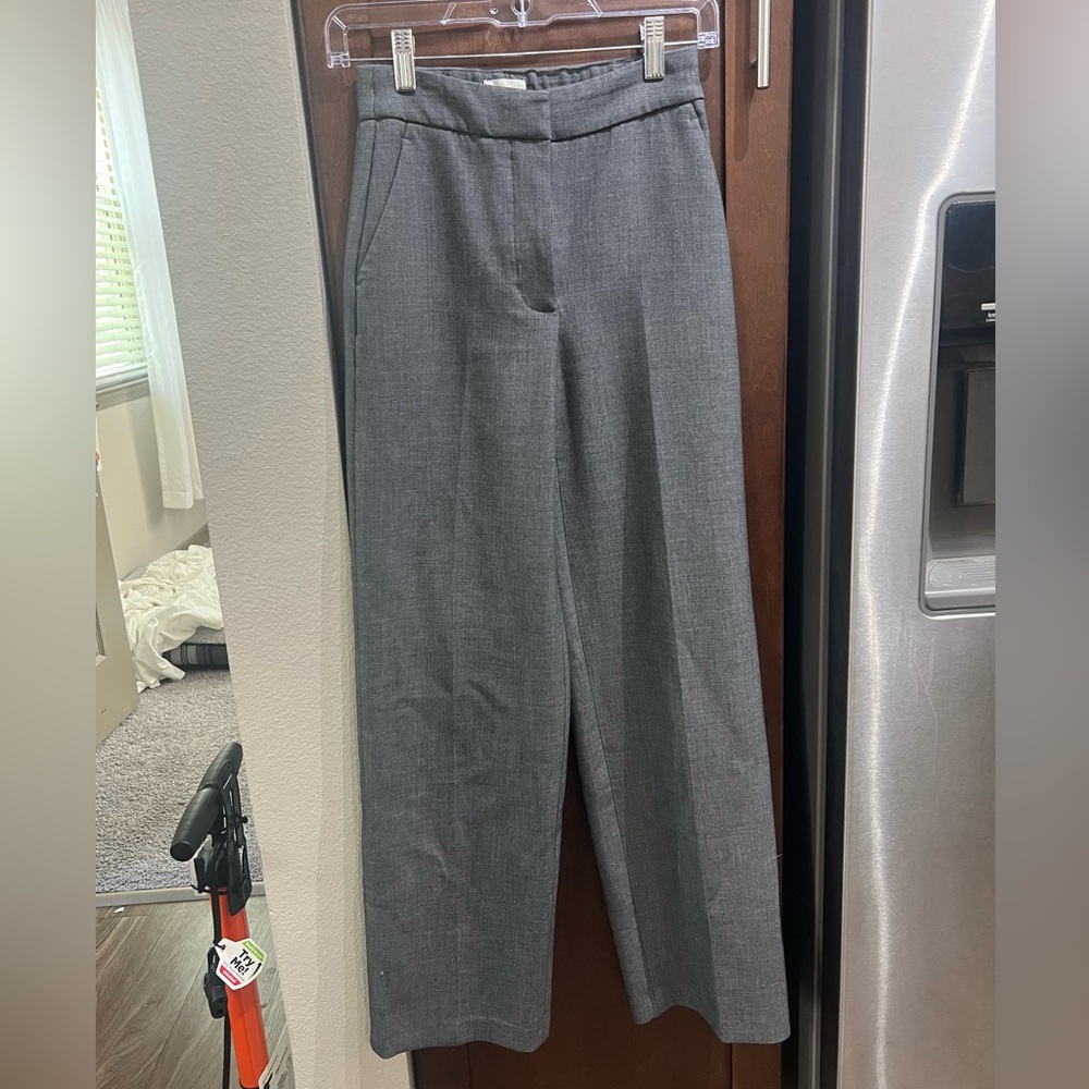 Aritzia Wilfred Gray Wide-Leg Trousers